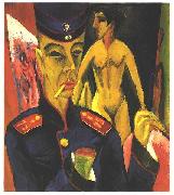 Ernst Ludwig Kirchner Self-portrait as a Soldier oil